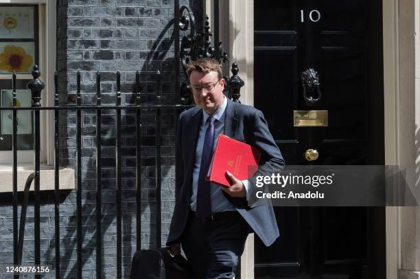 Chief Secretary to the Treasury Simon Clarke leaves Downing Street after attending the weekly Cabinet meeting in London, United Kingdom on May 24,...