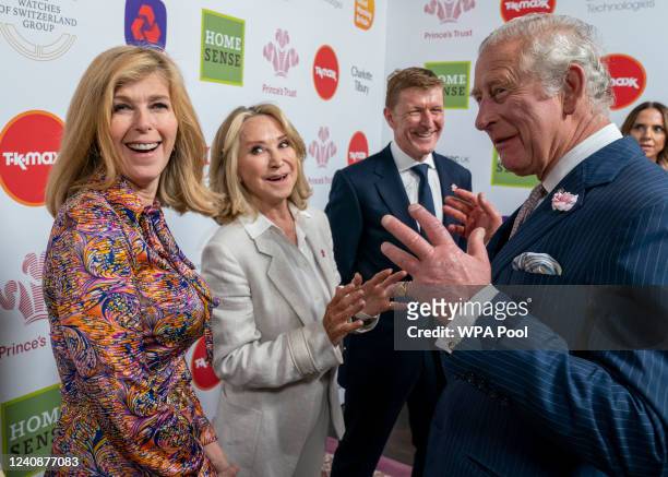 Prince Charles, Prince of Wales greets Kate Garraway and Felicity Kendal at The Prince's Trust TK Maxx And Homesense Awards 2022 at Theatre Royal...