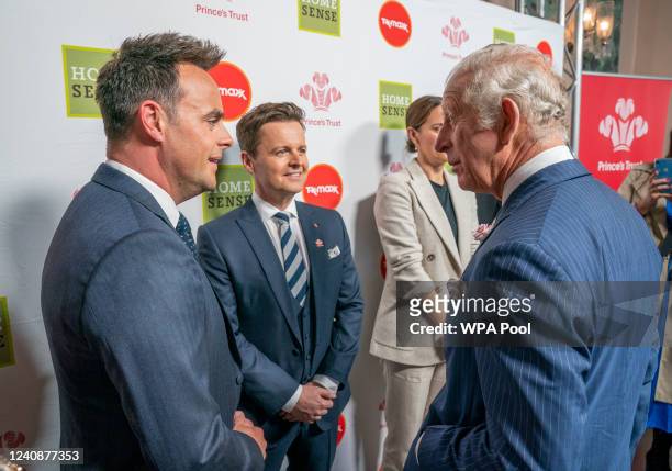 Prince Charles, Prince of Wales greets Ant and Dec, Anthony McPartlin and Declan Donnelly at The Prince's Trust TK Maxx And Homesense Awards 2022 at...