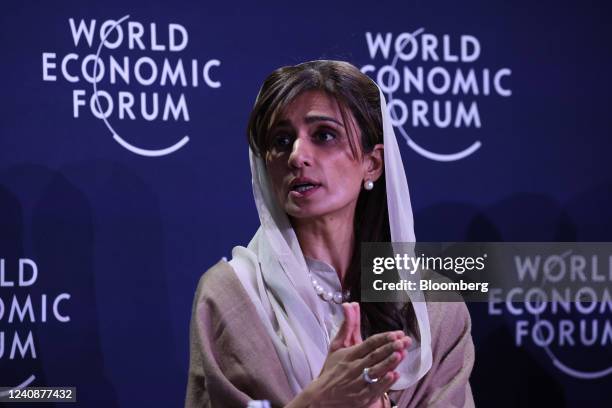 Hina Rabbani Khar, Pakistan's foreign minister, during a panel session on day two of the World Economic Forum in Davos, Switzerland, on Tuesday, May...