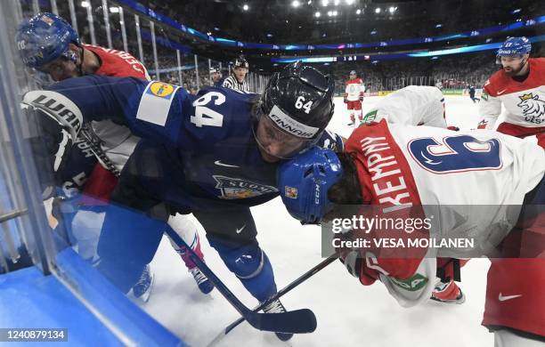 Finland's forward Mikael Granlund and Czech Republic's defender Michal Kempny vie for the puck during the IIHF Ice Hockey World Championships...