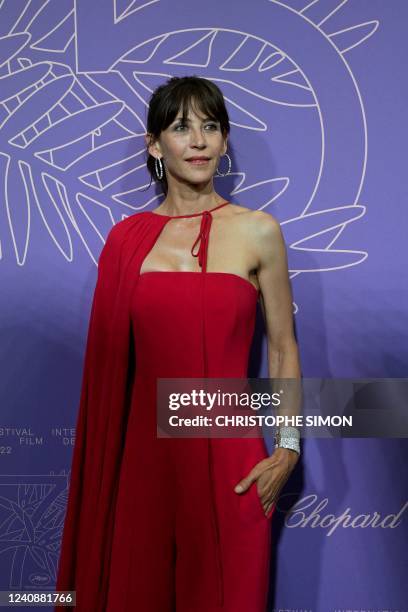 French actress Sophie Marceau arrives for the "Cannes 75 Anniversary Dinner" during the 75th edition of the Cannes Film Festival in Cannes, southern...