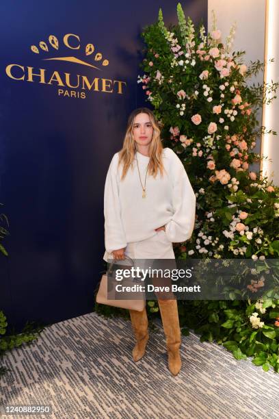 Camila Carril attends the first anniversary of Maison Chaumets London flagship store on New Bond Street on May 24, 2022 in London, England.