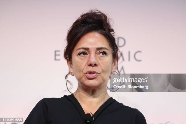 Shireen El Khatib, chief executive officer of shopping malls at Majid Al Futtaim Holding LLC, speaks during a panel session on day three of the World...