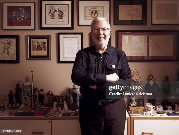 Film critic and film historian Leonard Maltin is photographed for the Los Angeles magazine on October 21, 2021 in Los Angeles, California.