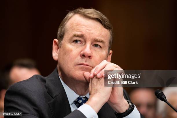 Sen. Michael Bennet, D-Colo., introduces Nina Nin-Yuen Wang to be United States District Judge for the District of Colorado during the confirmation...