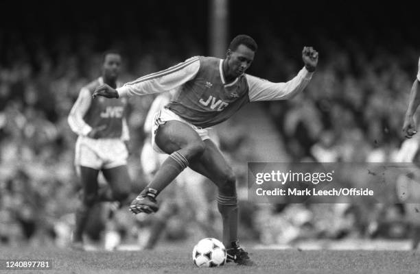 March 1988, Highbury- League Division 1 Arsenal v Tottenham Hotspur, David Rocastle of Arsenal.