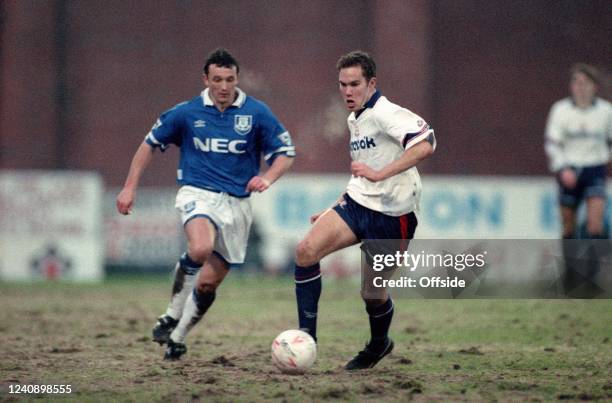 January 1994, Bolton - FA Cup 3rd round - Bolton Wanderers v Everton - Jason McAteer of Bolton.