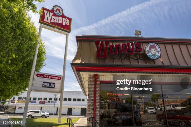 Wendy's fast food restaurant in Richmond, California, US, on Wednesday, May 25, 2022. Wendy's Co. Surged in trading after shareholder Trian Fund...