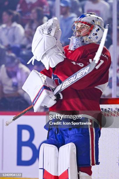 Look on Laval Rocket goalie Cayden Primeau during the game 2 of round 3 of the Calder Cup Playoffs between the Rochester Americans versus the Laval...