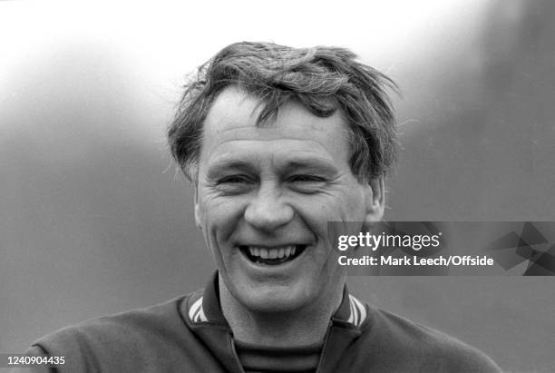 February 1983, Bisham Abbey, England Football Squad Training, England football manager Bobby Robson.