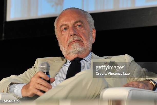 Aurelio De Laurentis president of Napoli, during the celebrations of the 130th anniversary of the newspaper "Il Mattino", which were held at the...