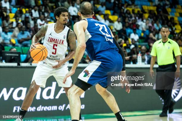 Edgar Sosa of the Zamalek dribbles the ball during the game against the Union Sportive Monastirienne on May 25, 2022 at the Kigali Arena. NOTE TO...