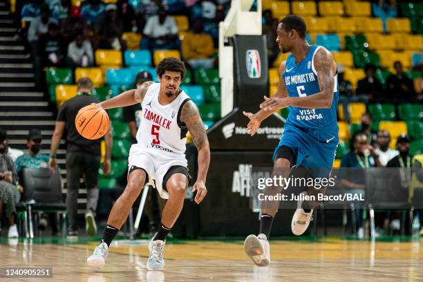 Edgar Sosa of the Zamalek dribbles the ball during the game against the Union Sportive Monastirienne on May 25, 2022 at the Kigali Arena. NOTE TO...