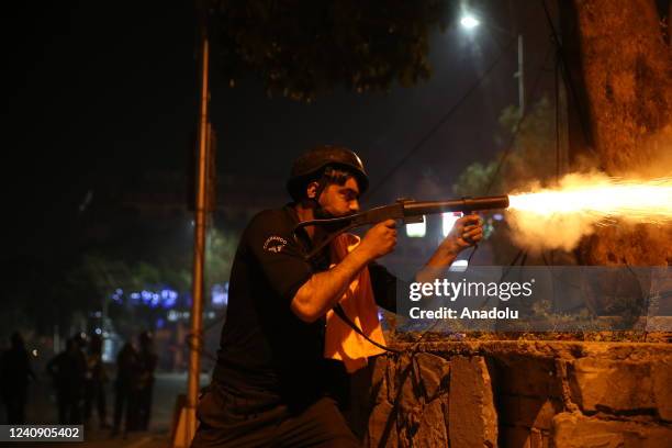 Clashes between Pakistani police and supporters of ex Prime Minister Imran Khan continue in Islamabad, Pakistan on May 25, 2022.