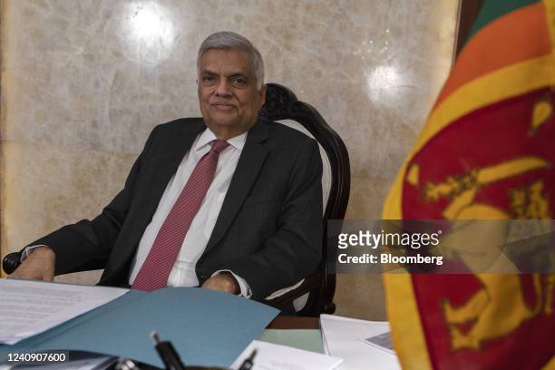 Ranil Wickremesinghe, Sri Lanka's prime minister and finance minister, during an interview in Colombo, Sri Lanka, on Wednesday, May 25, 2022. The...
