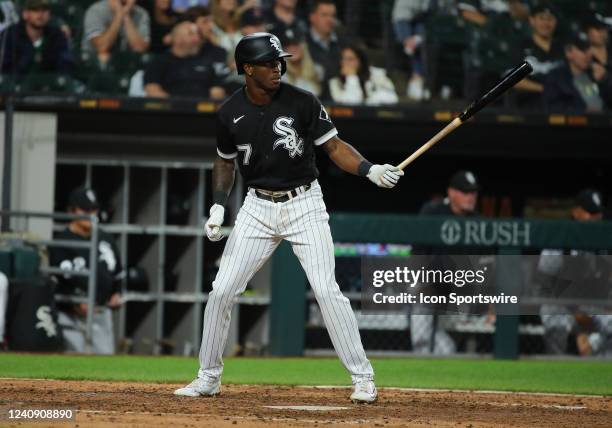 Chicago White Sox shortstop Tim Anderson waits for a pitch during a Major League Baseball game between the Boston Red Sox and the Chicago White Sox...