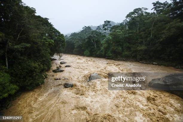 Mocoa's river mighty during a heavy rain at the Amazon observation place in Mocoa, Putumayo, Colombia on May 25, 2022. Colombia is generally less...