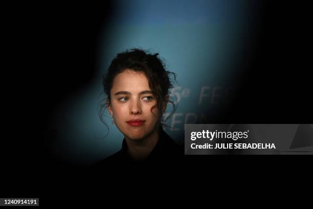 Actress Margaret Qualley attends a press conference for the film "Stars At Noon" during the 75th edition of the Cannes Film Festival in Cannes,...