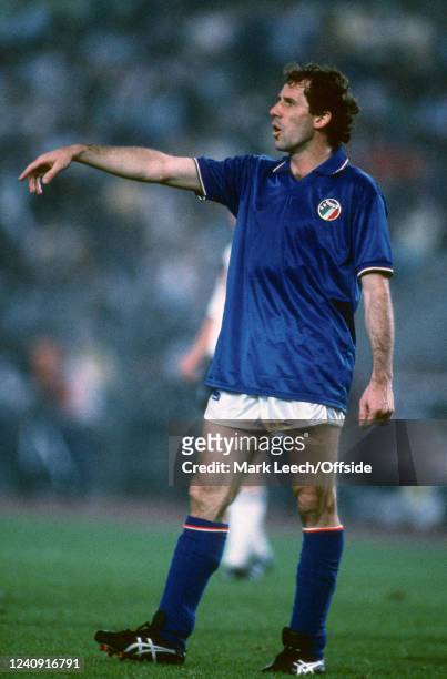 June 1988 Rheinstadion Dusseldorf, UEFA European Football Championship - West Germany v Italy, Franco Baresi of Italy.