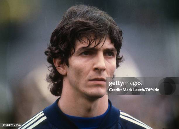 March 1980, Milano, International football friendly - Italy v Uruguay, Paolo Rossi of Italy.