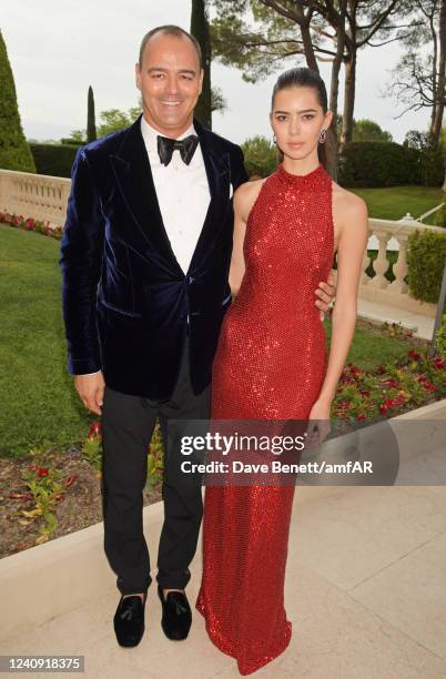 AmfAR Global Fundraising Chairman Milutin Gatsby and Helena Gatsby attend the amfAR Gala Cannes 2022 at the Hotel du Cap-Eden-Roc on May 26, 2022 in...