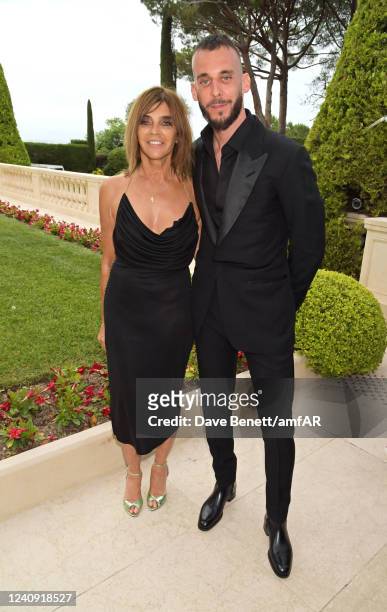 Carine Roitfeld and Vladimir Restoin Roitfeld attend the amfAR Gala Cannes 2022 at the Hotel du Cap-Eden-Roc on May 26, 2022 in Cap d'Antibes, Côte...