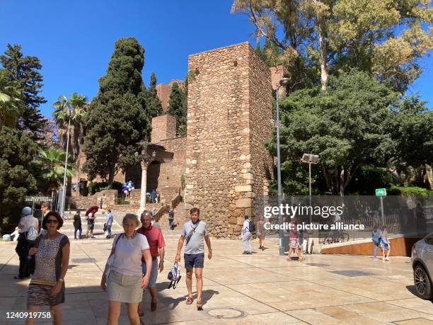 May 2022, Spain, Málaga: The Moorish fortress and palace complex Alcazaba, above the city of Malaga. Malaga is located on the Mediterranean Sea on...