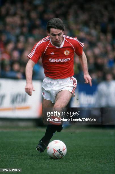 February 1989, Norwich, Football League Division One, Norwich City v Manchester United - Brian McClair of Manchester United.
