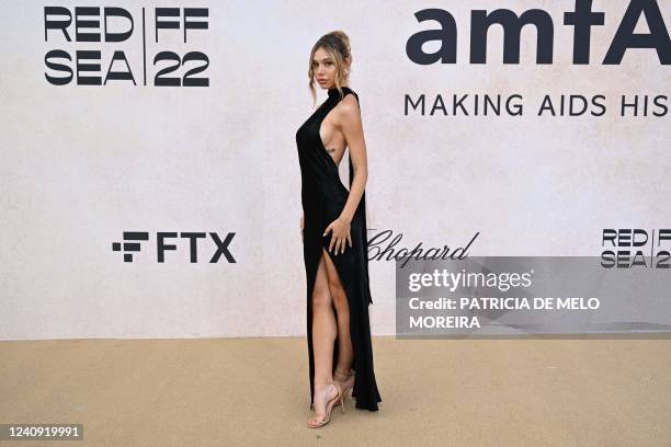 Alexis Ren arrives on May 26, 2022 to attend the annual amfAR Cinema Against AIDS Cannes Gala at the Hotel du Cap-Eden-Roc in Cap d'Antibes, southern...