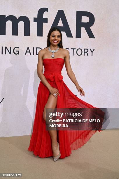 British socialte Emma Weymouth arrives on May 26, 2022 to attend the annual amfAR Cinema Against AIDS Cannes Gala at the Hotel du Cap-Eden-Roc in Cap...