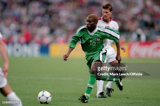 June 1998, Paris - FIFA World Cup - Nigeria v Denmark - Jay-Jay Okocha of Nigeria.
