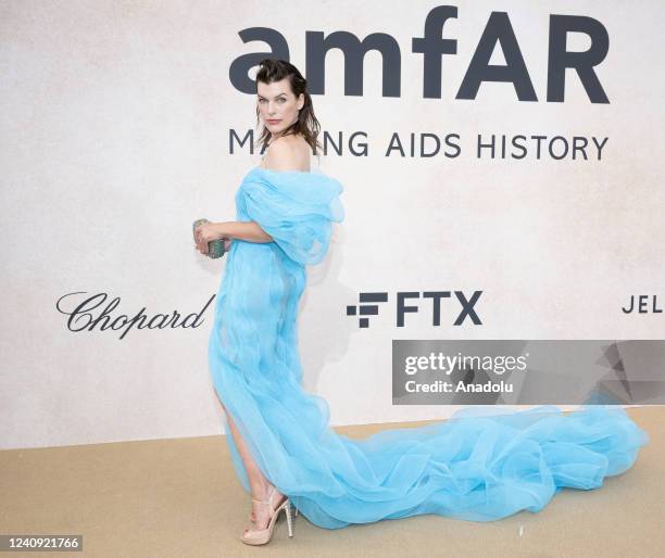 Ukrainian actress Milla Jovovich attending amfAR Gala Cannes 2022at Hotel du Cap-Eden-Roc on May 26, 2022 in Cap d'Antibes, France.