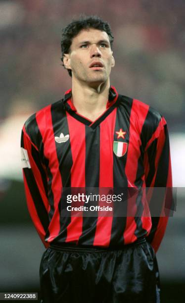 December 1992 Eindhoven - Champions League - PSV v AC Milan, Marco Van Basten of AC Milan.