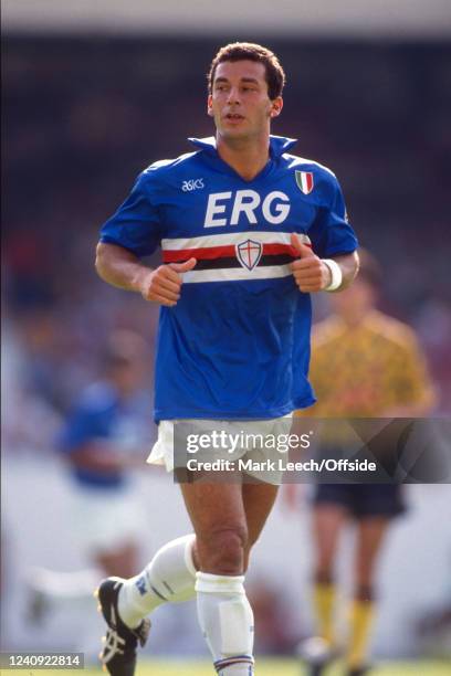 August 1991, London, Makita International Tournament, Arsenal v Sampdoria - Gianluca Vialli of Sampdoria.