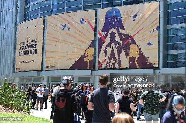 Star Wars fans attend the first day of the Star Wars Live Celebration, at the Anaheim Convention Center, in Anaheim, California, May 26, 2022. - Many...