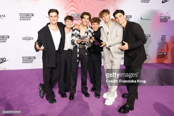 Nic Kaufmann and the Elevator Boys during the ABOUT YOU Awards Europe 2022 at Superstudio Maxi on May 26, 2022 in Milan, Italy.