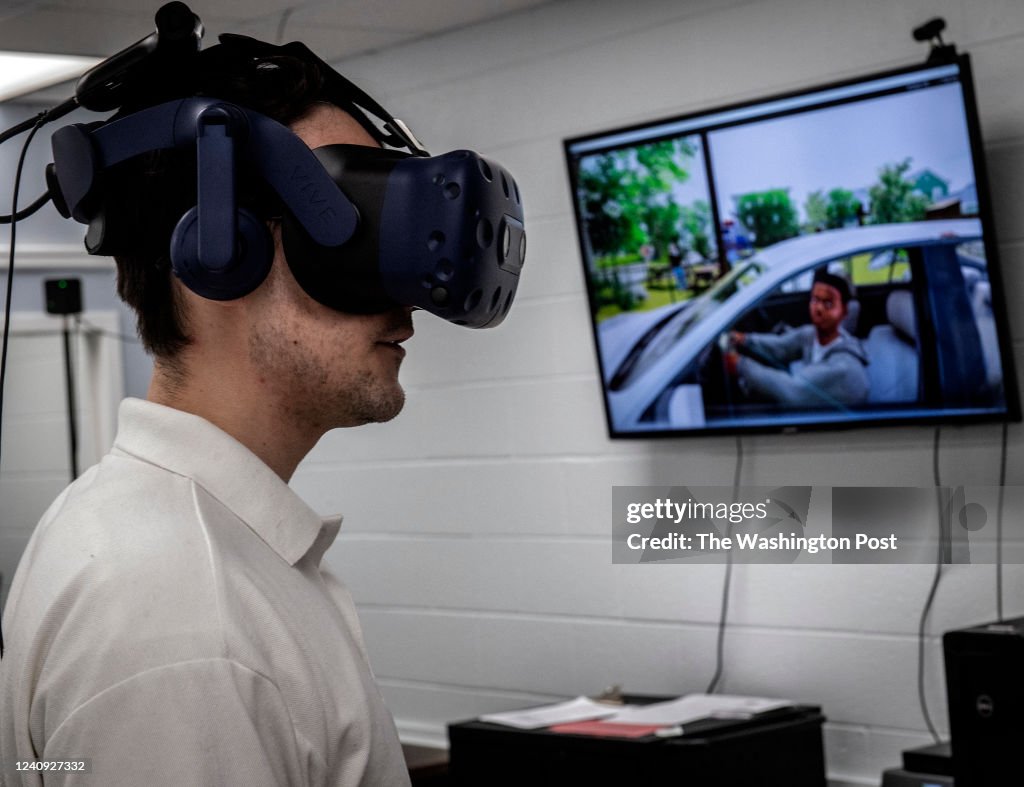 At the Lab for Applied Social Science Research
at the University of Maryland, where they are developing Virtual Reality in police de-escalation training, on November 17 in College Park, MD.