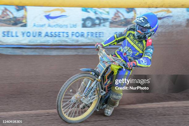 Connor Mountain in action for Sheffield TruPlant Tigers during the SGB Premiership match between Sheffield Tigers and Belle Vue Aces at Owlerton...