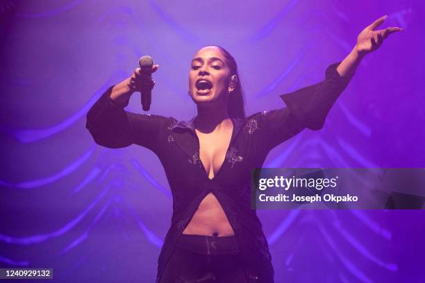 Jorja Smith performs at KOKO on May 26, 2022 in London, England.