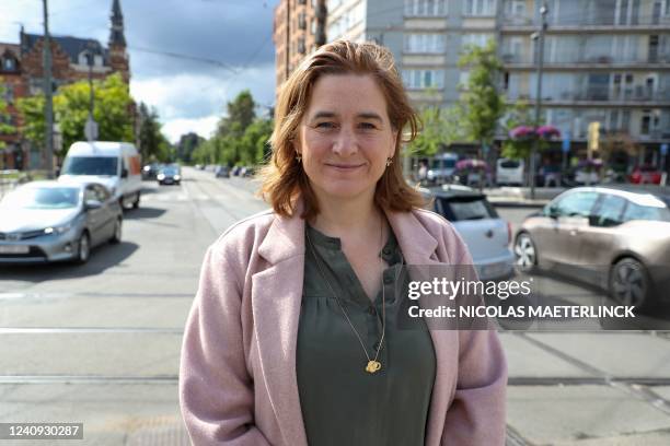 Brussels region Minister of Mobility, Public Works, and Traffic Safety Elke Van den Brandt poses for the photographer at a press moment concerning a...