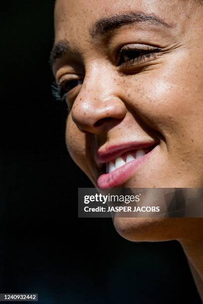 Britain's Katarina Johnson-Thompson pictured during preparations ahead of the men's decathlon event and the women's heptathlon event, at the...