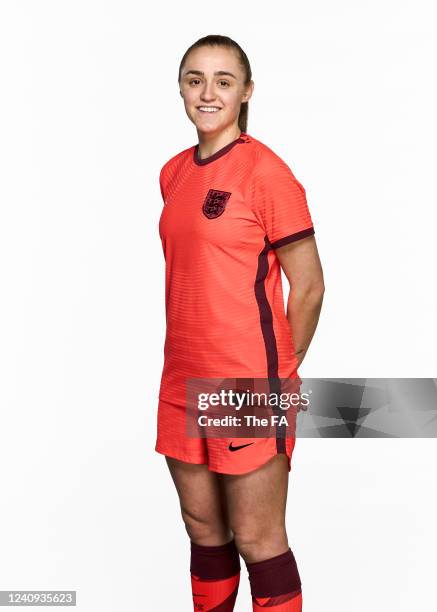 In this image released on May 25 Georgia Stanway of England poses during the England Women Kit Shoot at St George's Park on February 15, 2022 in...