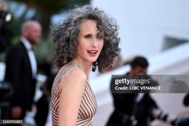 Actress Andie MacDowell arrives for the screening of the film "Mother And Son " during the 75th edition of the Cannes Film Festival in Cannes,...