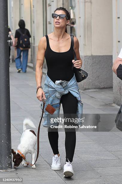 Elisabetta Canalis is seen on May 27, 2022 in Milan, Italy.