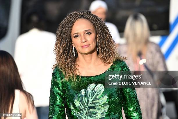 Angolan businesswoman Isabel Dos Santos leaves the screening of the film "Mother And Son " during the 75th edition of the Cannes Film Festival in...