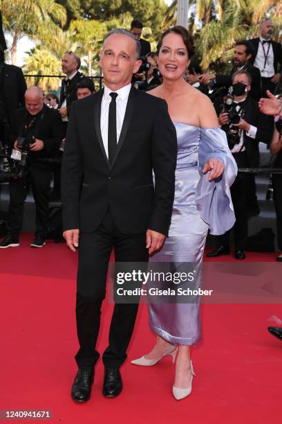 Heiko Maas and Natalia Wörner attend the screening of "Mother And Son " during the 75th annual Cannes film festival at Palais des Festivals on May...