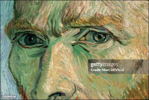 Paintings by Vincent Van Gogh in Paris, France In February, 1990 - Portrait of the Artist , 1889. Musee d'Orsay, Paris.