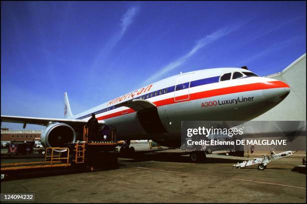 Illustration: Airbus A300 American Airlines In New York, United States On September 29, 1993 - Airbus A 300-600 at New York City JFK Airport.