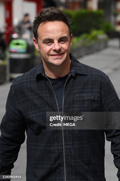 Ant McPartlin is seen arriving at Global Studios on May 27, 2022 in London, England.